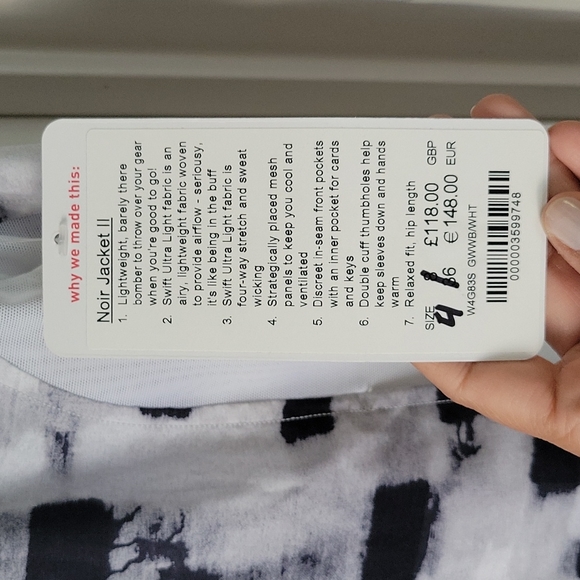 Lululemon Black And White Jacket NWT - Picture 6 of 6